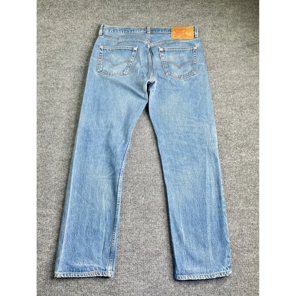 Levi's 501xx Jeans Mens 35x33 Blue Vintage Made in USA Straight Leg Light‎ Wash